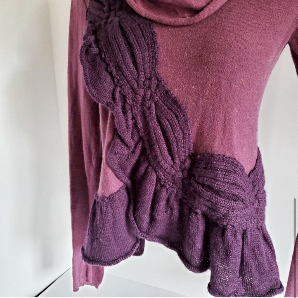 🛑SOLD🛑 Anthropologie Moth Purple Cowl Sweater - Picture 3 of 9